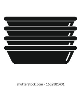 Plastic plates icon. Simple illustration of plastic plates vector icon for web design isolated on white background