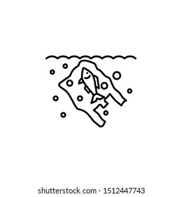 Plastic pollution bag icon. Element of plastic pollution thin line icon