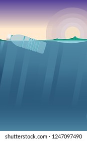 Plastic pollution float in the ocean