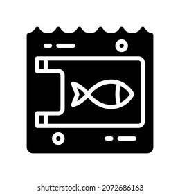 Plastic Pollution Icon, Glyph style icon vector illustration, Suitable for website, mobile app, print, presentation, infographic and any other project.
