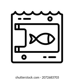 Icono de contaminación plástica, Icono de icono de estilo de línea, Ilustración vectorial, Adecuado para sitio web, aplicación móvil, impresión, presentación, infografía y cualquier otro proyecto.