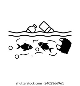 Icono de contaminación de plástico. contaminación de plástico simple estilo plano de moda ilustraciones sobre fondo blanco..eps
