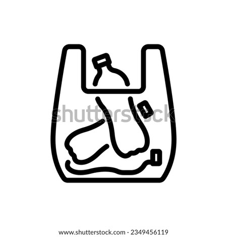 Plastic Pollution outline vector icon isolated on white background. Plastic Pollution line icon for web, mobile and ui designe