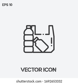 Plastic pollution vector icon illustration. Ui/Ux. Premium quality.