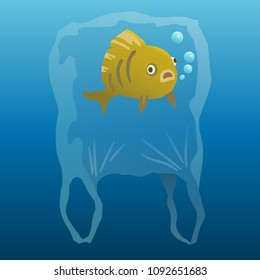 plastic pollution vector illustration