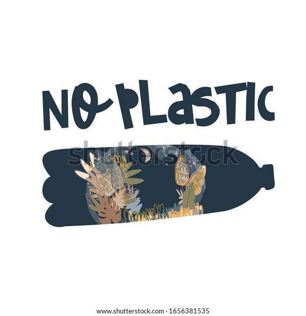 Plastic Pollution Vector Illustration Concept Waste Stock Vector ...