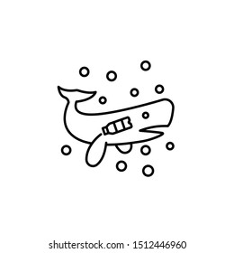 Plastic pollution whale icon. Element of plastic pollution thin line icon