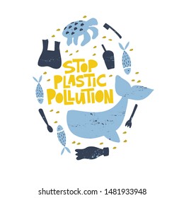 Plastic Pollution Word Concept Banner Environmental Stock Vector ...