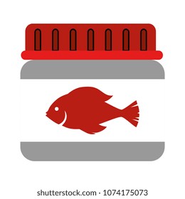 plastic pot with fish food