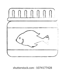 plastic pot with fish food