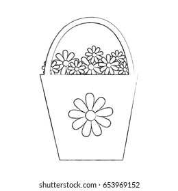 plastic pot with flowers