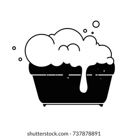 plastic pot with foam icon