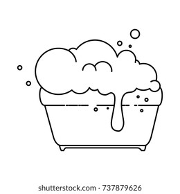 plastic pot with foam icon