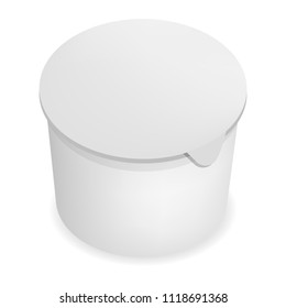 Plastic pot mockup. Realistic illustration of plastic pot vector mockup for web design isolated on white background