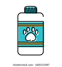 plastic pot with paw print mascot vector illustration design