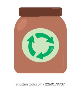 bote de plástico con icono de flechas de reciclaje