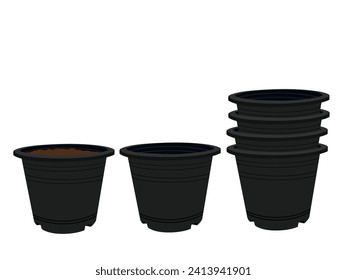 Plastic pot with white background.