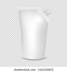 Plastic Pouch With Batcher Transparent Background With Gradient Mesh, Vector Illustration
