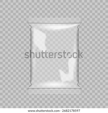Plastic Pouch With Zip Lock On Transparent Background. EPS10 Vector