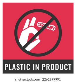 Plastic In Product. Cigarette Butts. Pictogram on single-use products.