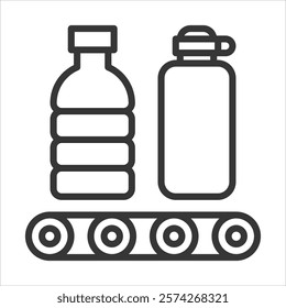 Plastic Production Icon Vector Illustration Outline
