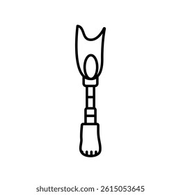plastic prosthesis black line icon for digital and print projects.  Minimal clean icons for apps and websites. Modern simple icons for UI UX and branding