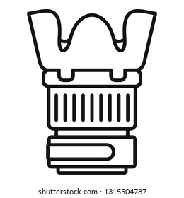 Plastic protect camera lens icon. Outline plastic protect camera lens vector icon for web design isolated on white background