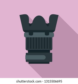 Plastic protect camera lens icon. Flat illustration of plastic protect camera lens vector icon for web design