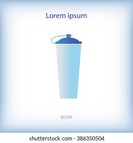Plastic protein shaker with blue top