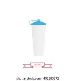 Plastic protein shaker with blue top