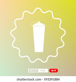 Plastic protein shaker, icon, vector