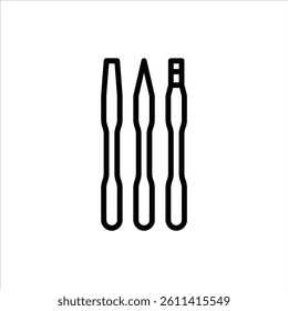 plastic pry bar outline icon. opening tool black line illustration.