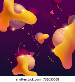 Plastic purple shapes. Abstract background
