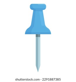 Plastic push pin icon cartoon vector. Paper board. School tack
