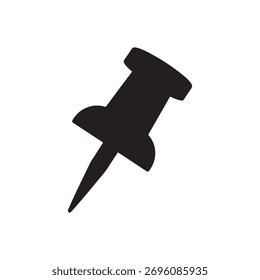 Plastic push pin Vector Illustration silhouette icon