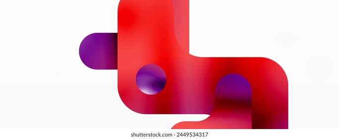 Un rectángulo de plástico con un patrón de cinta roja y púrpura, con un círculo magenta en el centro sobre un fondo azul eléctrico. Simbolizando unidad y armonía en tonos y matices de carmín