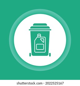 Plastic recyclable color glyph button icon. Waste recycling. Garbage sorting. Environmental protection. Outline pictogram for web page, mobile app, promo.