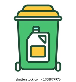 Plastic recyclable color line icon. Waste recycling. Garbage sorting. Environmental protection. Outline pictogram for web page, mobile app, promo.