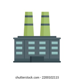 Plastic recycle factory icon. Flat illustration of plastic recycle factory vector icon isolated on white background