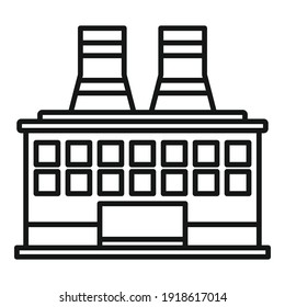 Plastic recycle factory icon. Outline plastic recycle factory vector icon for web design isolated on white background