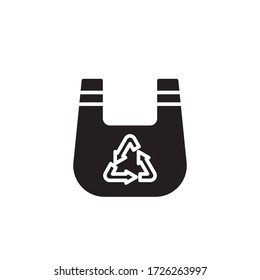 plastic recycle icon glyph vector illustration. ecology icon isolated on white background
