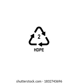 símbolo vector de icono de reciclado de plástico