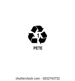 símbolo vector de icono de reciclado de plástico