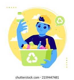plastic recycle ideas illustration background