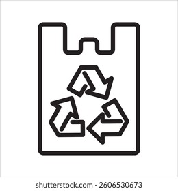 plastic recycle simple line icon