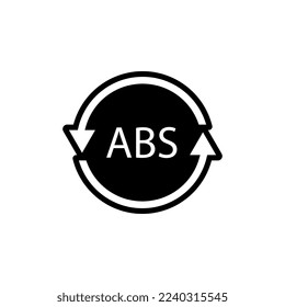 Plastic recycle symbol ABS 9 vector icon. Plastic recycling code ABS.
