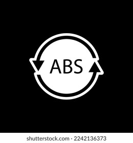 Plastic recycle symbol ABS 9 vector icon. Plastic recycling code ABS.