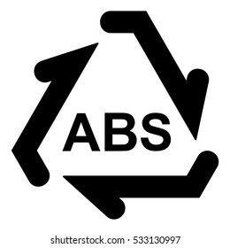 Plastic Recycle Symbol ABS, Plastic Recycling Code ABS, Vector Illustration.