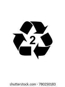 Plastic recycle symbol, icon, vector 