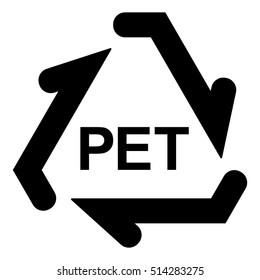 Plastic Recycle Symbol PET, Plastic Recycling Code PET, Vector Illustration.